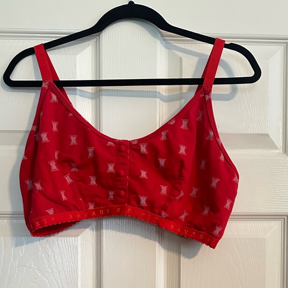 Savage X Fenty Red Cotton Jersey Leggings and Bralette Set - Picture 6 of 9